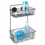 Must kahekorruseline seinale paigaldatav riiul vannitoa jaoks Vacuum-Loc&reg; Pavia Bari - Wenko