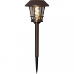 Pruun p&auml;ikesepaneeliga LED valgusti, k&otilde;rgus 35 cm Fergus - Star Trading