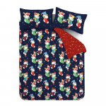 Punane/sinine laste voodipesu &uuml;heinimesevoodile 135x200 cm Christmas Elves - Catherine Lansfield