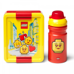 Kollane ja punane suupistekarp ja joogipudeli komplekt Iconic - LEGO&reg;