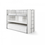 Valge nari/v&auml;ljat&otilde;mmatava osaga lastevoodi koos voodip&otilde;hjaga koos hoiuruumiga 90x200 cm Bonny &ndash; Vipack