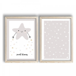 Laste pildid 2 tk komplektis 38x53 cm Sweet Dreams - Wallity
