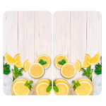 Karastatud klaasist pliidikatted 2 tk komplektis 52x30 cm Lemons - Wenko
