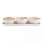 Valge bambusest serveerimiskomplekt Puro - PT LIVING