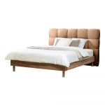 Heleroosa polsterdatud kaheinimesevoodi koos voodip&otilde;hjaga 180x200 cm Kumo - Bobochic Paris