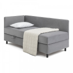 Hall polsterdatud &uuml;heinimesevoodi koos panipaiga ja madratsiga 90x200cm Avela - Bonami Selection