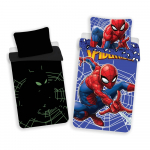 Punane-sinine puuvillane helendava efektiga laste voodipesu 140x200 cm Spider-man - Jerry Fabrics