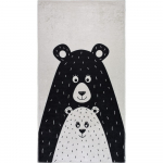 Must-valge pestav laste vaip 100x160 cm Bear Family - Vitaus