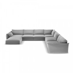 Helehall sametist nurgadiivan (parem nurk/U-kujuline) Vanda - Mazzini Sofas