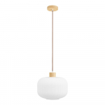 Valge ripplamp klaasist varjuga &oslash; 30 cm Argalo &ndash; House Nordic
