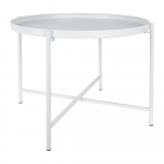 Valge metallist &uuml;mmargune diivanilaud &oslash; 50 cm Meseta &ndash; Leitmotiv