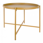 Kollane metallist &uuml;mmargune diivanilaud &oslash; 50 cm Meseta &ndash; Leitmotiv