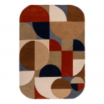 Terrakottapunane k&auml;sitsi kootud villane vaip 120x170 cm Mia Arch - Flair Rugs