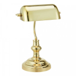 Messingiv&auml;rvi lauavalgusti klaasist varjuga (k&otilde;rgus 42 cm) Bankers - Marksl&ouml;jd