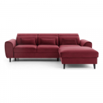 Punane sametist lahtik&auml;iv/sahtliga nurgadiivan (parem nurk/lamamisosaga) Foble &ndash; ELTAP