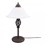 Tumepruun lauavalgusti klaasist varjuga (k&otilde;rgus 50 cm) Rustica - Trio
