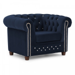 Sinine sametist chesterfield tool York Blik - Ropez