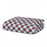 Helesinine/pruun puuvillasatiinist &uuml;heinimese tekikott 140x200 cm Plu - noo.ma