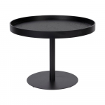 Must &uuml;mmargune kohvilaud tammepuust pealispinnaga, &oslash; 56 cm Yuri M - White Label