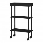 Must metallist mobiilne riiul 60x97x30 cm Nolle - noo.ma