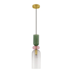 Kuldse v&auml;rvi klaasist ripplamp, l&auml;bim&otilde;&otilde;duga 11 cm Murano - Nova Luce