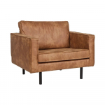 Pruun tugitool taaskasutatud nahast polstriga Rodeo - WOOOD