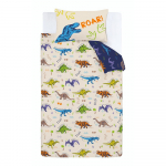 Sinine/beež laste voodipesu v&otilde;revoodile 120x150 cm Prehistoric Dinosaurs - Catherine Lansfield