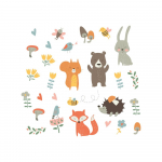Seinakleebiste komplekt Naljakad Skandinaavia loomad - Ambiance