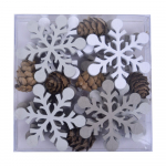 18 dekoratiivse lumehelbekujulise kaunistuse komplekt - Ego Dekor