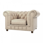 Kreemjas sametist tugitool Cambridge - Ropez