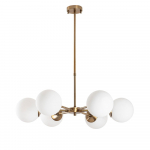 Kuldne rippvalgusti klaasist varjuga &oslash; 73 cm Akkas - Opviq lights