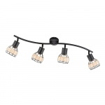 Must laevalgusti metallist-rotangist varjuga 10,5x70 cm Straw - Fischer & Honsel