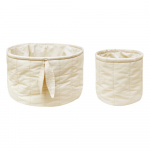 Kreemid riidest laste hoiukastid 2 tk &oslash; 30x20 cm Bambie Natural - Lorena Canals