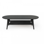 Must tammespooniga diivanilaud 60x130 cm Curved - Woodman