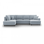 Helesinine sametist panipaigaga nurgadiivanvoodi (vasak nurk/"U"-kujuline) Kyoto - Cosmopolitan Design