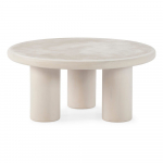 Kreem &uuml;mmargune kohvilaud kivist dekooriga &oslash; 80 cm Iriel - MOME