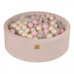 Kreem sametist pallibassein &oslash; 90x30 cm Montessori - Meowbaby