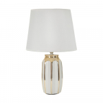 Valge/kuldne keraamiline laualamp tekstiilist varjuga (k&otilde;rgus 40,5 cm) Cassy - Mauro Ferretti