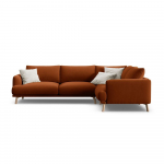 Terrakottapunane sametist nurgadiivan (parem nurk/L-kujuline) Naomi - Micadoni