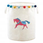Valgest riidest laste m&auml;nguasjakorv &oslash; 38x48 cm Mimo Eclectic Horse - Premier Housewares