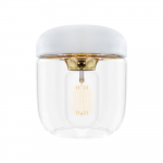 Valge lambivarju kuldse Acorn-sokliga, ⌀ 14 cm - UMAGE