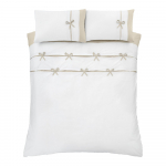 Valge pikendatud voodipesu kaheinimesevoodile 230x220 cm Milo Bow - Catherine Lansfield