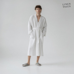 Valge hommikumantel suurus L/XL Honeycomb - Linen Tales