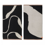 Must ja valge r&auml;tik komplektis 2 tk orgaanilisest puuvillast 50x90 cm Nova Arte - Mette Ditmer Denmark