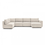 Kreem velvetist U-kujuline diivan, vasak nurk Nihad modular - Bobochic Paris