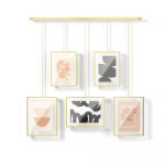 Kuldsed metallist seinaraamid 5 tk komplektis 66x69 cm Exhibit - Umbra