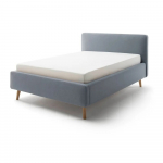 Sinine/hall polsterdatud &uuml;heinimesevoodi ilma voodip&otilde;hjata 120x200 cm Mattis &ndash; Meise M&ouml;bel