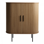 Pruun tammespoonist l&uuml;kandustega veinikapp 100x118x40 cm Nola - Unique Furniture