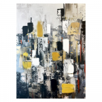 K&auml;sitsi maalitud elementidega maal 70x100 cm Cityscape - Styler