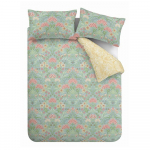 Kollakas-roheline puuvillane voodipesu 200x200 cm Art Deco Hydrangea - RHS